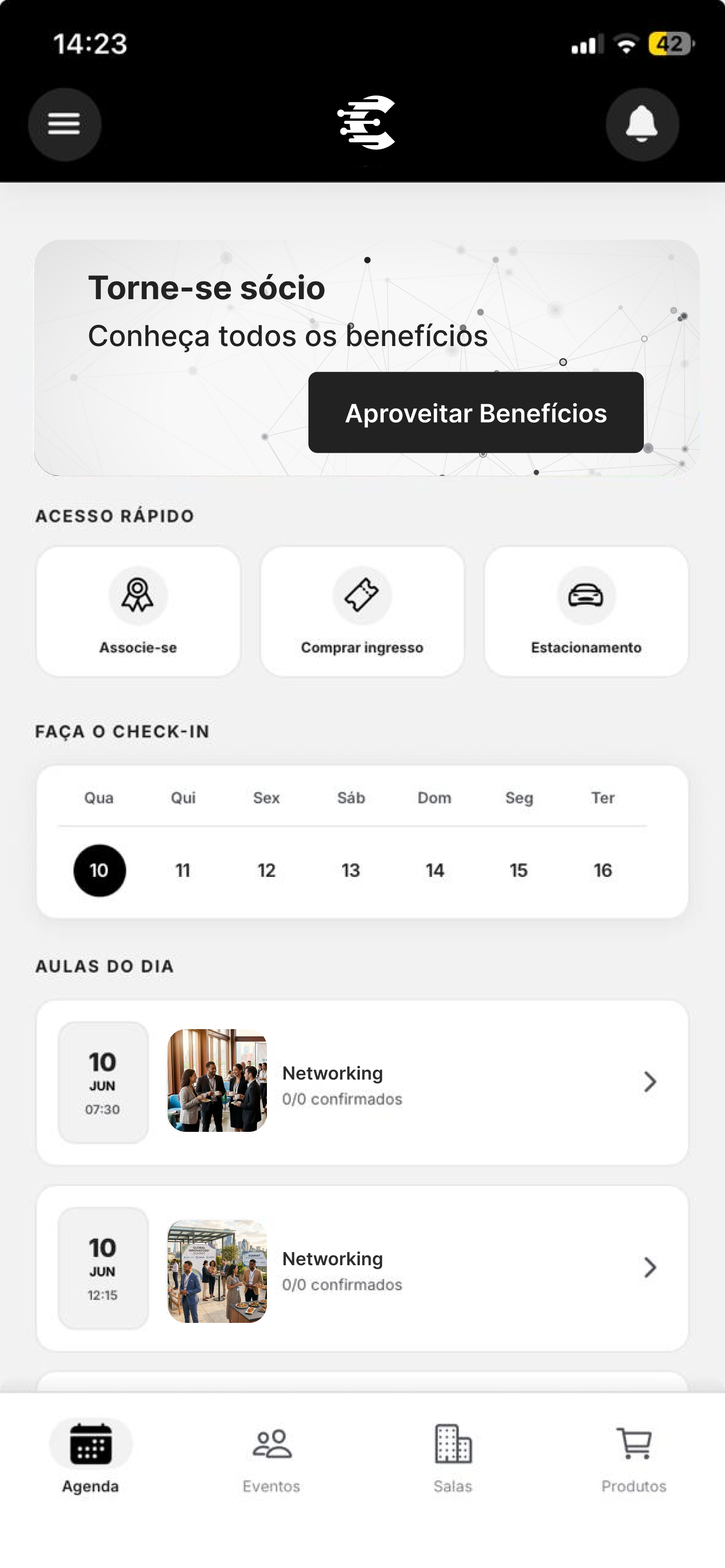 Tela do app